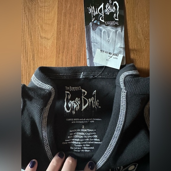 NWT Corpse Bride Emily Ribbed Girls Crop Tank Top size 2X - Picture 5 of 7